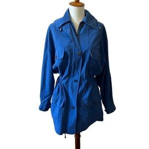 BURBERRY WOMENS ANORAK SHORT TRENCH COAT JACKET DETACHABLE HOOD NOVA CHECK LINED